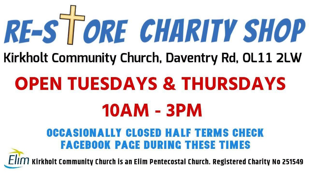 click to go to re-store charity shop facebook page re-store charity shop at kirkholt community church